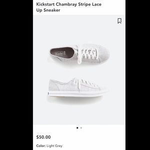 KEDS - Kickstart Chambray Stripe Lace Up Sneaker - Grey - 8